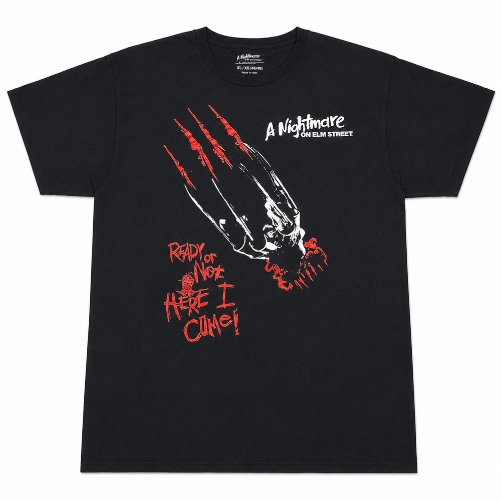 A Nightmare on Elm Street Freddy Krueger Graphic T-Shirt Black Mens 2XL